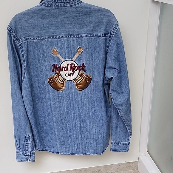 Hard Rock Cafe Blue Denim Jacket with Logo - Picture 5 of 8